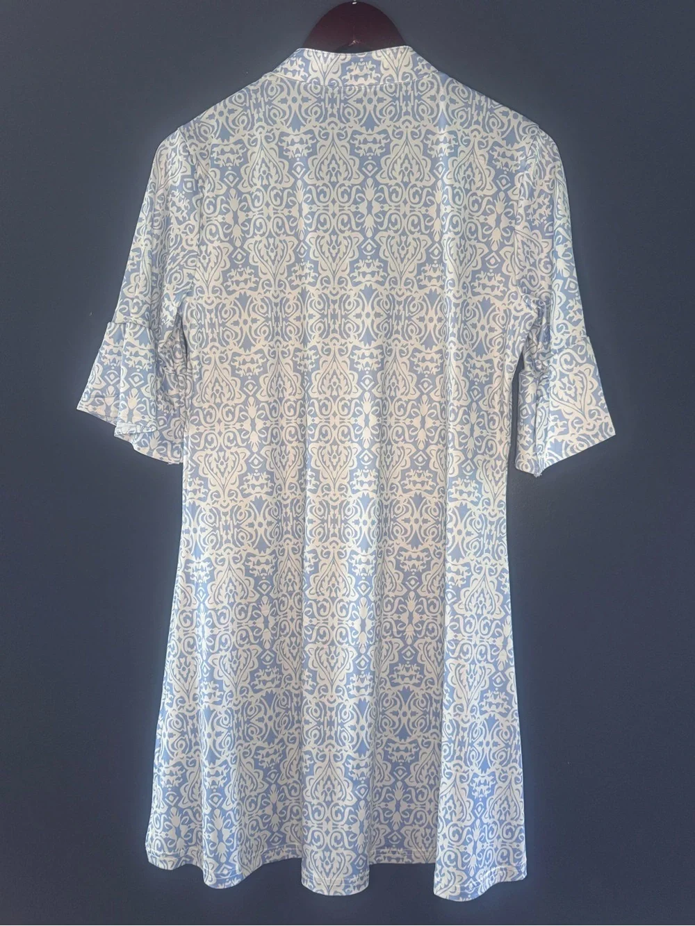 Boutique Blue & White Dress Soft Loose flowy & flattering Woman’s Size Small Sm